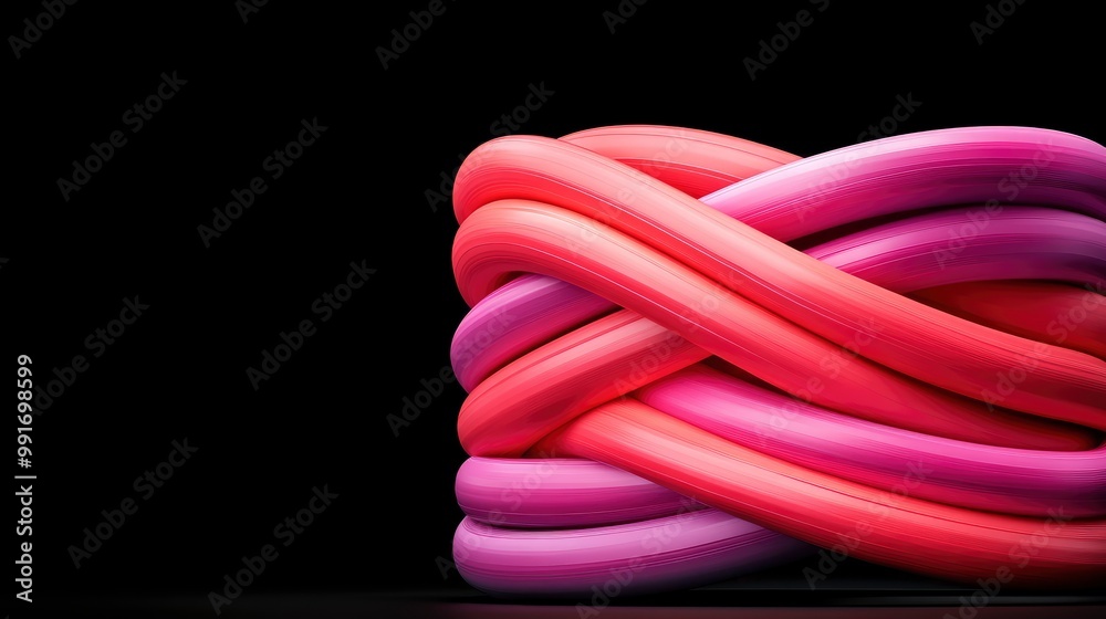 Abstract Intertwined Pink and Red Shapes Abstract Intertwined Pink and Red Shapes