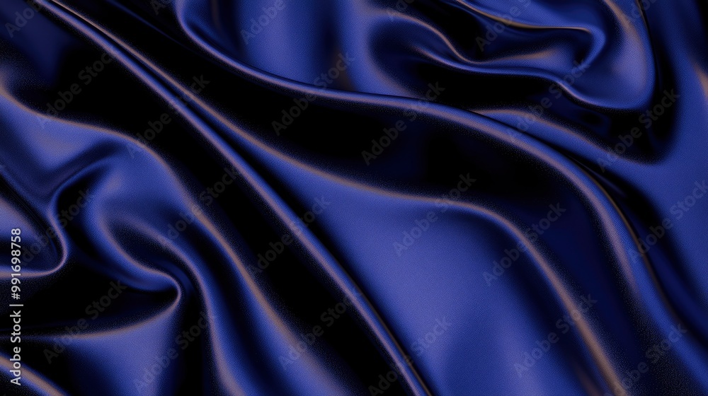 Obraz premium Abstract Blue Silk Fabric Drape