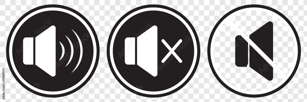 Sound icon, speaker icon. Sound vector icon, music volume symbol. Vector Illustration. Flat design. EPS 10.