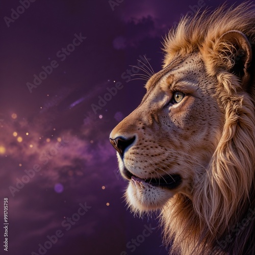 Silent Majesty: The Regal Lion in Profile photo