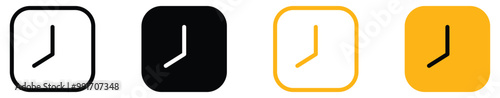 Time and clock icons set in flat style, timer symbol watch later sign in filled, line, outline icon for ui apps and website.