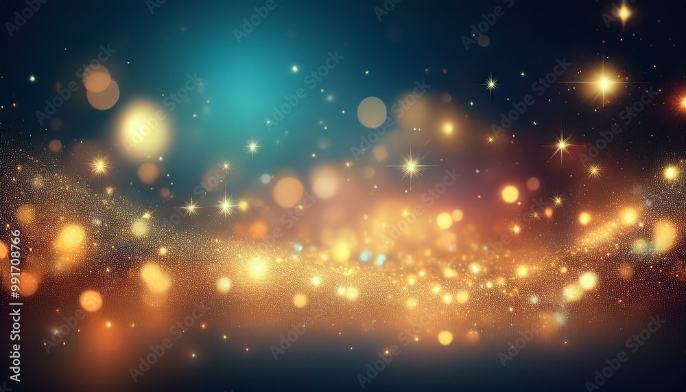 Fototapeta premium Brilliant highlights produce a distinct lighting appearance. Decorative twinkles against a bright background. Joyful holiday theme. Sparkling magical dust particles