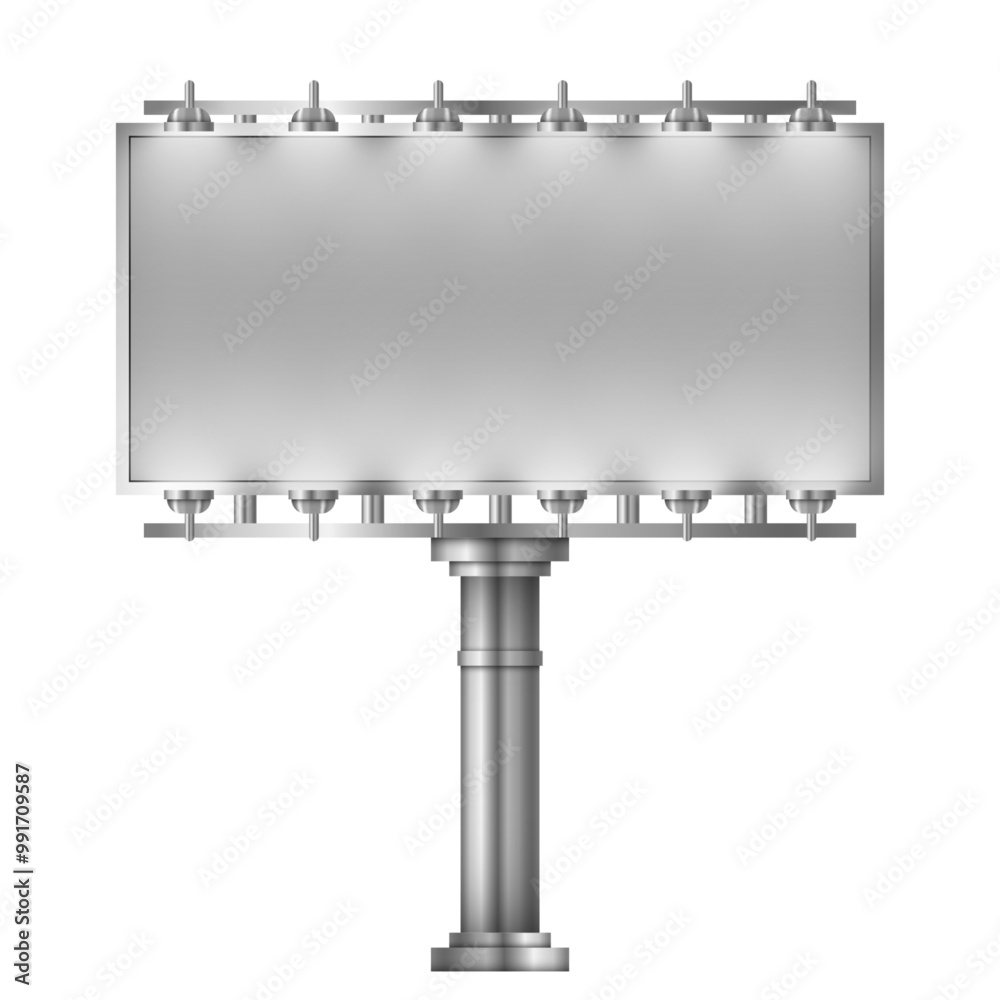 Obraz premium Blank big billboard mockup for advertisement, vector illustration