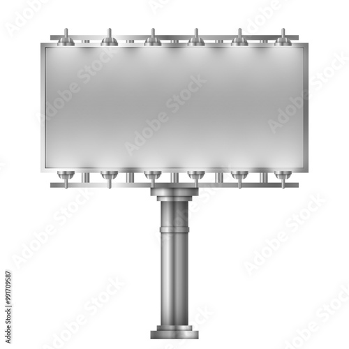 Blank big billboard mockup for advertisement, vector illustration