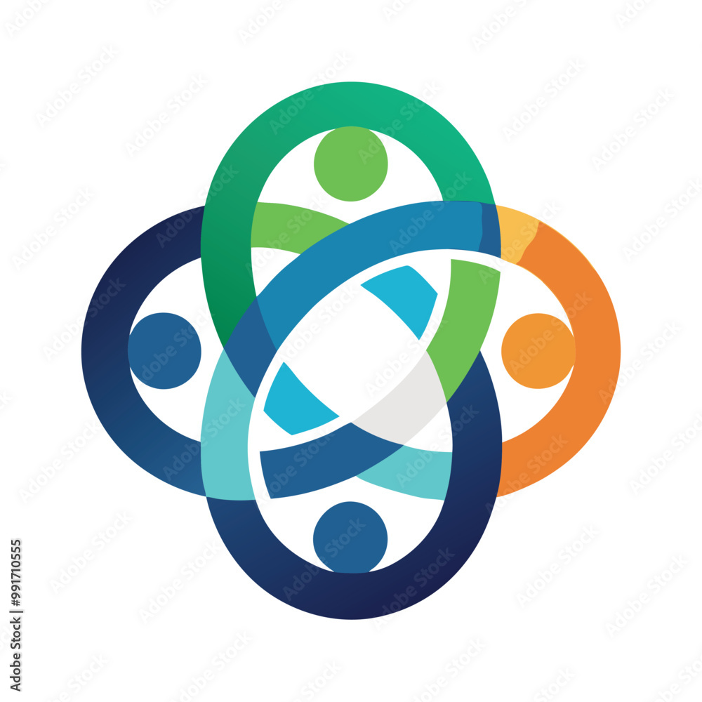 Logo with Circles Symbolizing Unity and Collaboration – Vector Illustration Logo with Circles Symbolizing Unity and Collaboration – Vector Illustration