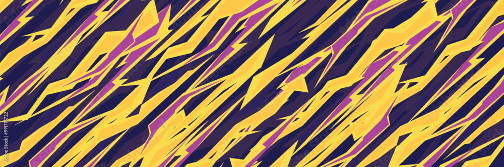 Livery wrap banner car sticker abstract line yellow pink sporty brush grunge lightning storm motorsport vector, eps10. sport modern.