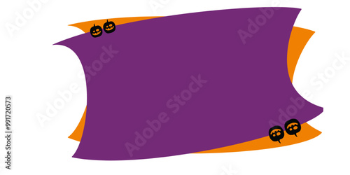 vector empty quote box halloween with pumpkins 