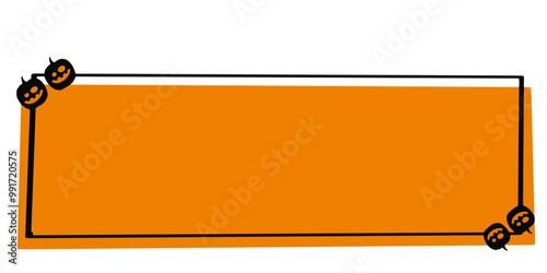 vector empty quote box halloween with pumpkins 