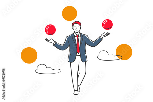 concept of teamwork in generating ideas, Two business people climbing the stairs to the light bulb. Generate unique business ideas and approaches. flat vector illustration on white background.