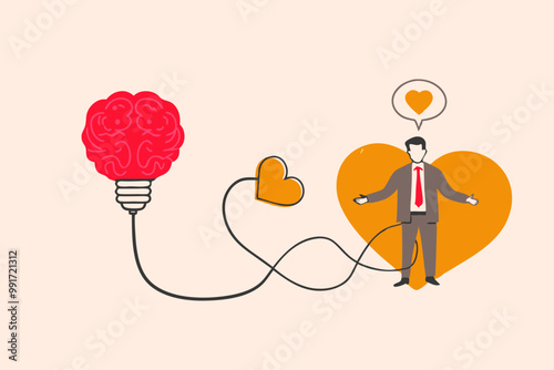 Flat vector illustration of a business concept, a businessman on concrete stairs with a business sketch. Finance and growth concept. Businessmen pursue a career.