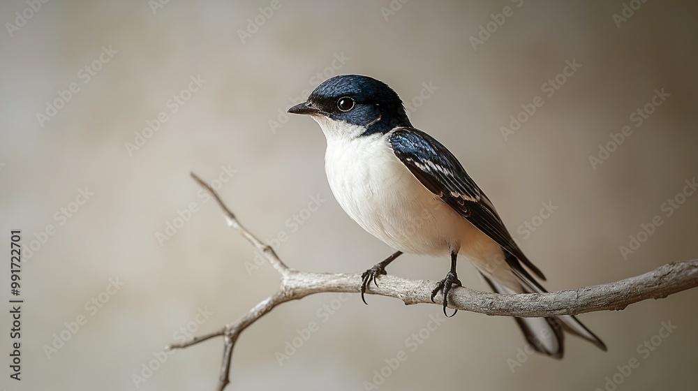 Black-Capped Chickadee Perched on a Branch Black-Capped Chickadee Perched on a Branch