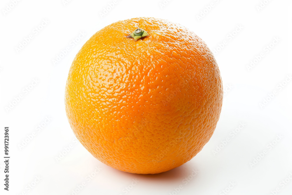 A large orange with a stem on top A large orange with a stem on top
