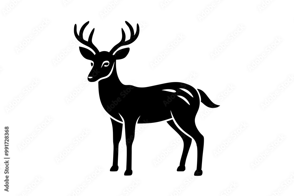 Obraz premium deer silhouette vector