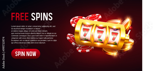 Casino banner for website. Vector illustration.