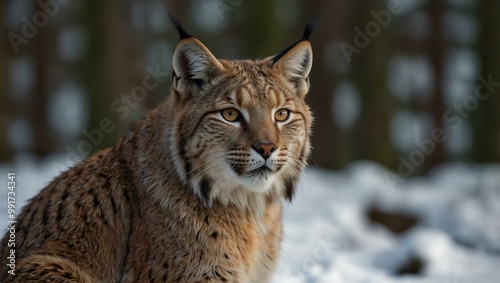 Lynx, a predatory mammal in the Felidae family.