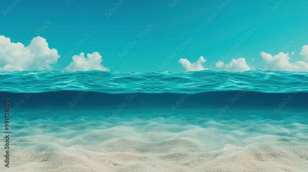 Fototapeta premium Underwater and Above Water Ocean View