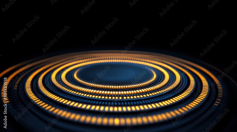 Fototapeta premium Abstract Circular Background with Glowing Lights