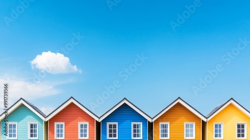 Colorful Houses Against Clear Blue Sky