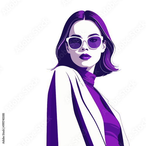 Fashion model in trendy outfit, stylish woman, glamourous chic style