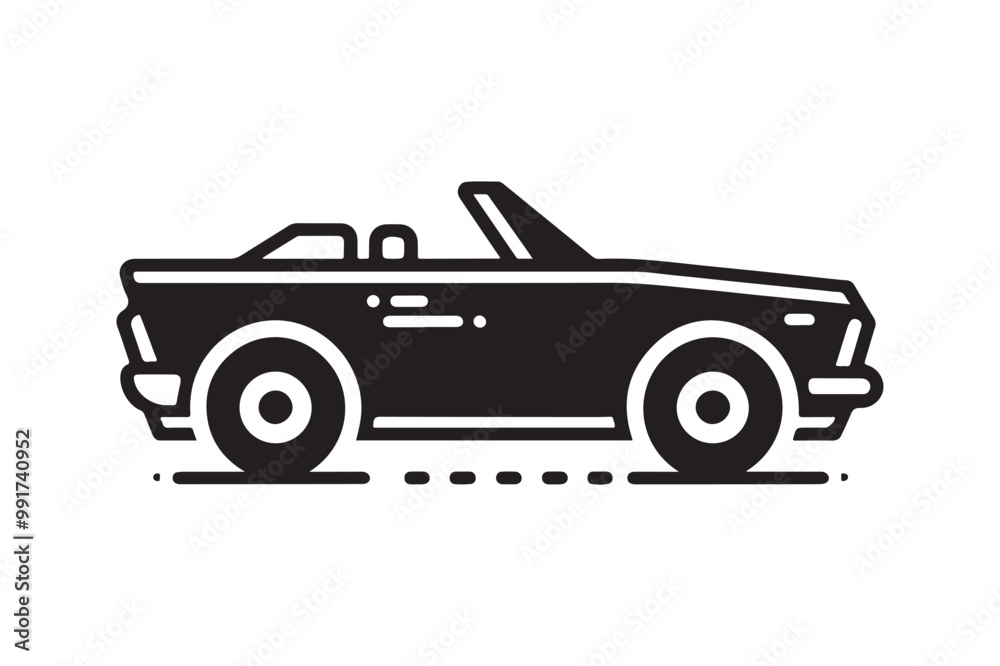 Convertible Silhouette Vector Illustration – Classic Car Design Convertible Silhouette Vector Illustration – Classic Car Design