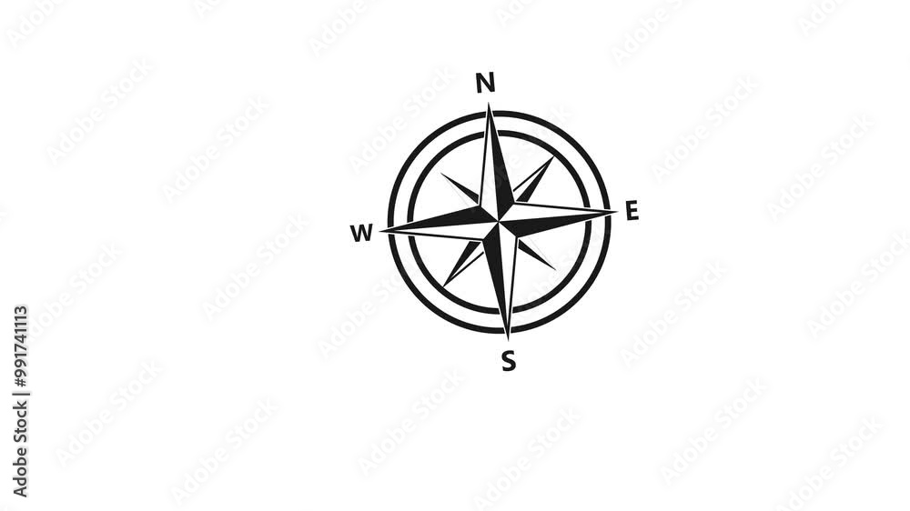 Compass icon animated. Motion graphic design. 4k. Compass icon animated. Motion graphic design. 4k.