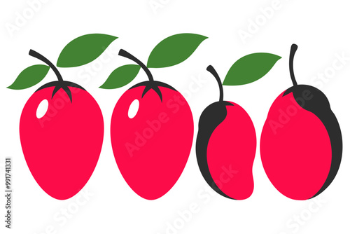 A fresh, healthy, red hot chili pepper vector illustration for spicy food design