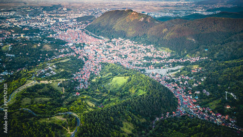 aerial view of the mountains, Brasov, Romania