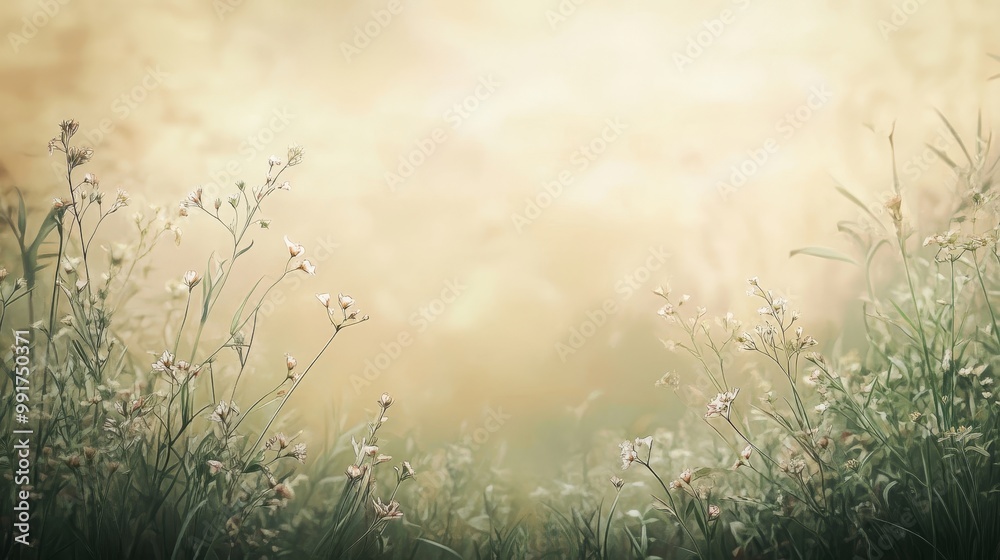Soft Focus of Blooming Wildflowers in Gentle Light Soft Focus of Blooming Wildflowers in Gentle Light