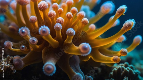 Vibrant Orange Coral Reef Close-Up - Marine Ecosystem