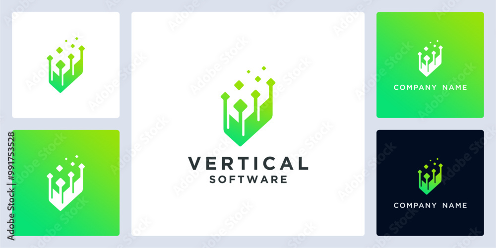 Vector of vertical software, technology, logo and icon design template available, can be used in various media easily, editable Vector of vertical software, technology, logo and icon design template available, can be used in various media easily, editable