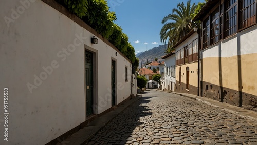 Old town street views in Calheta, Madeira.