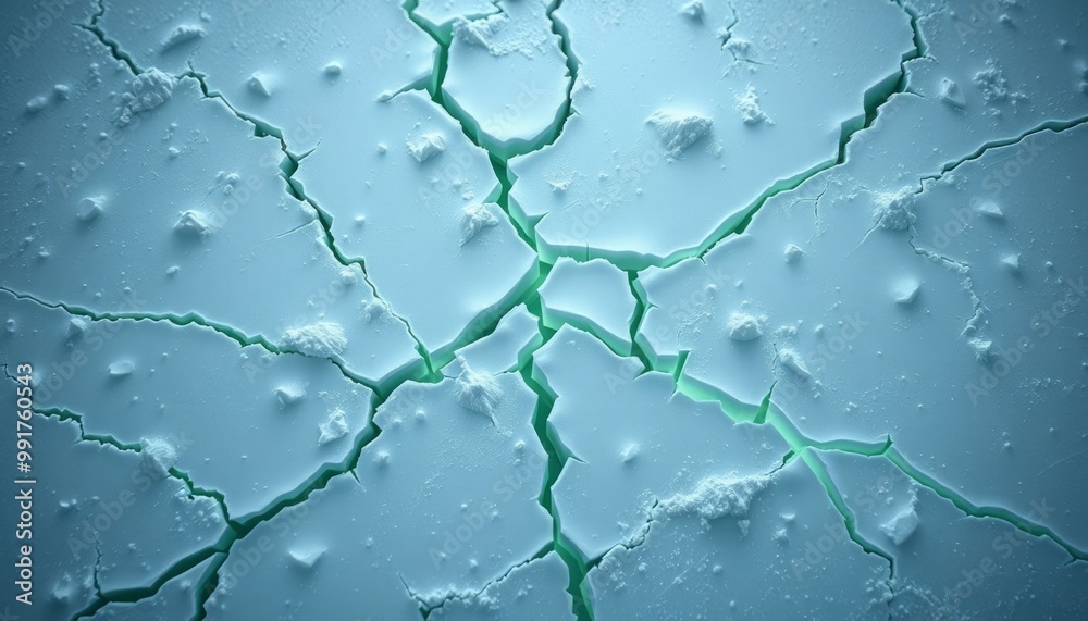 Cold glowing cracks in jagged ice for mobile wallpapers Cold glowing cracks in jagged ice for mobile wallpapers