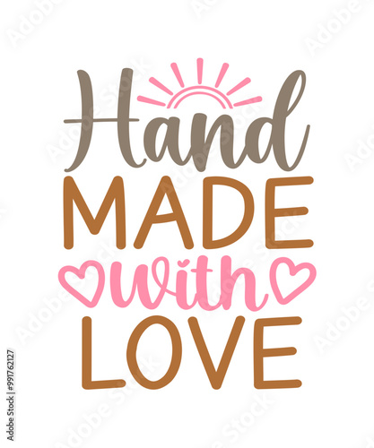 Hand Made with Love Sticker Design
