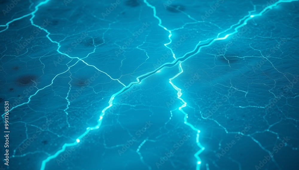 Cold cracked ice glowing faintly blue for mobile screens Cold cracked ice glowing faintly blue for mobile screens