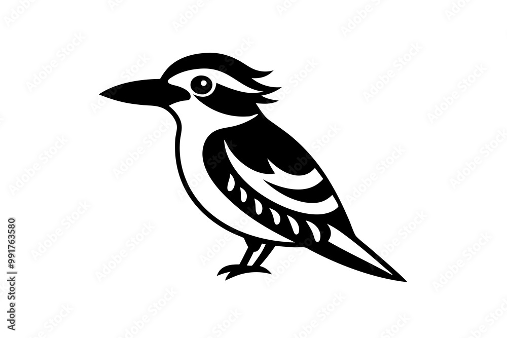 Naklejka premium Vector design of the kookaburra bird on a white background