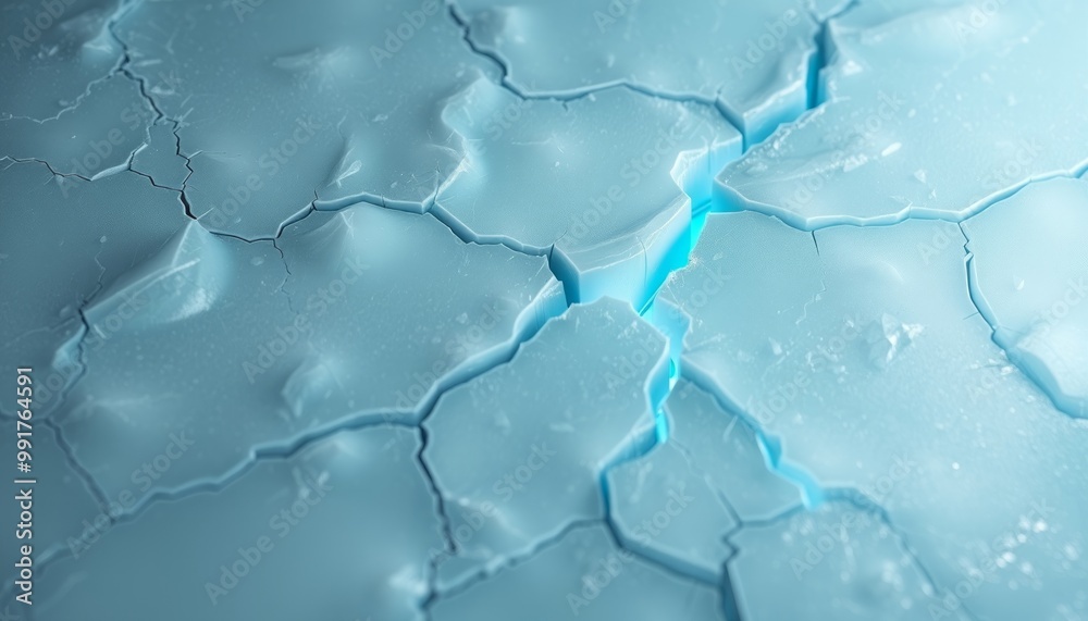 Obraz premium Jagged ice with glowing fractures for mobile wallpaper