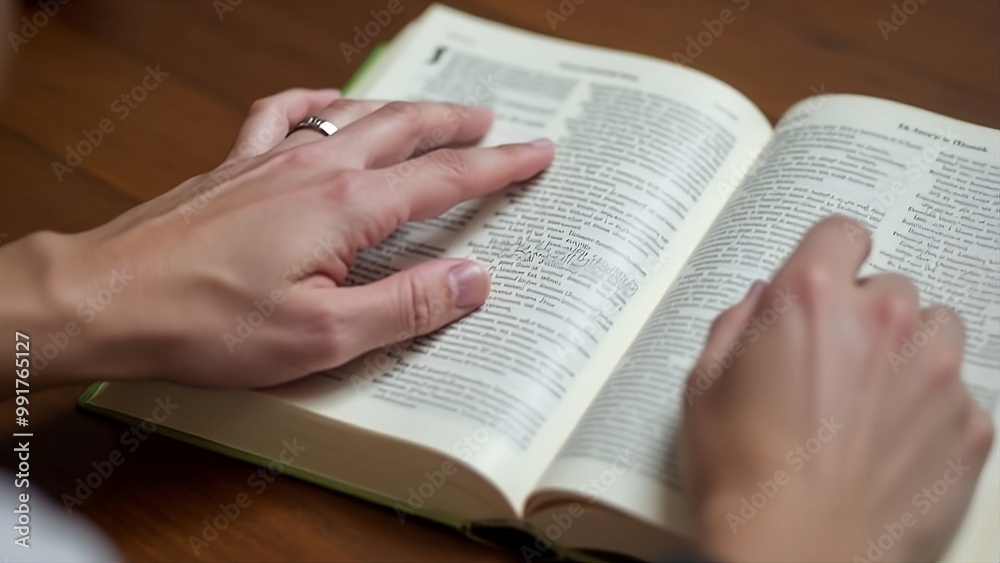 Obraz premium Reading the Bible at Home: Personal Worship and Gratitude, A Spiritual Journey Through Scripture