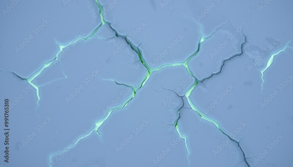Fractured Ice with Glowing Green Cracks for Mobile Wallpapers Fractured Ice with Glowing Green Cracks for Mobile Wallpapers