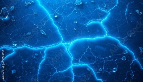 Sharp Ice with Glowing Green Fractures for Desktop Screens