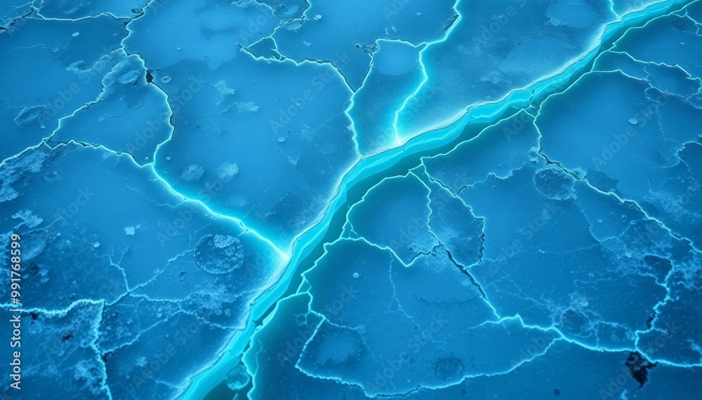 Cold Ice Cracks with Faint Glowing Edges for Desktop Art Cold Ice Cracks with Faint Glowing Edges for Desktop Art