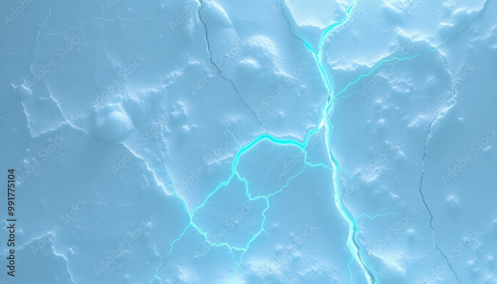 Electric Blue Cracks on Icy Surface, Cold and Textured Aesthetic Electric Blue Cracks on Icy Surface, Cold and Textured Aesthetic