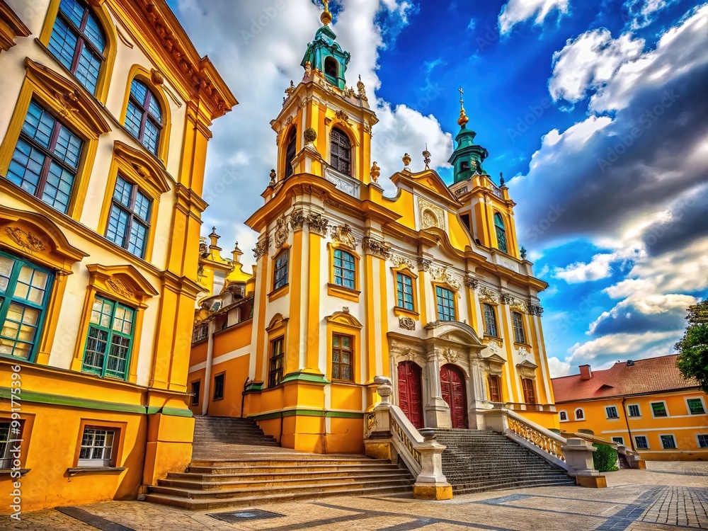 Fototapeta premium Historical 1600s Scene Featuring Classic Architecture, Artifacts, and Cultural Elements of the Era