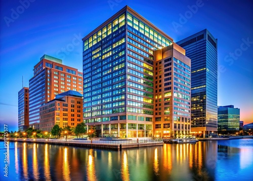 Iconic Legg Mason Building in Baltimore Showcasing Modern Architecture Against a Clear Blue Sky