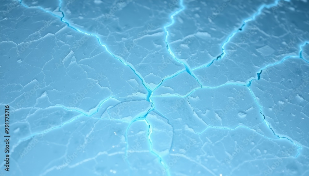 Naklejka premium Fractured Ice with Cool Blue Highlights