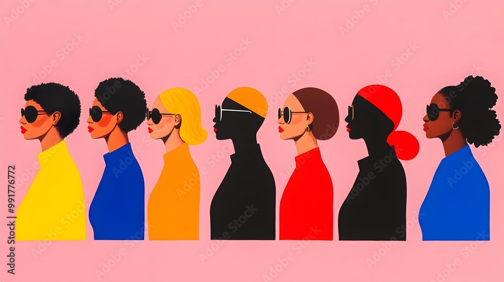 Diverse Group of Multicultural Professionals in Pop Art Style Design Diverse Group of Multicultural Professionals in Pop Art Style Design