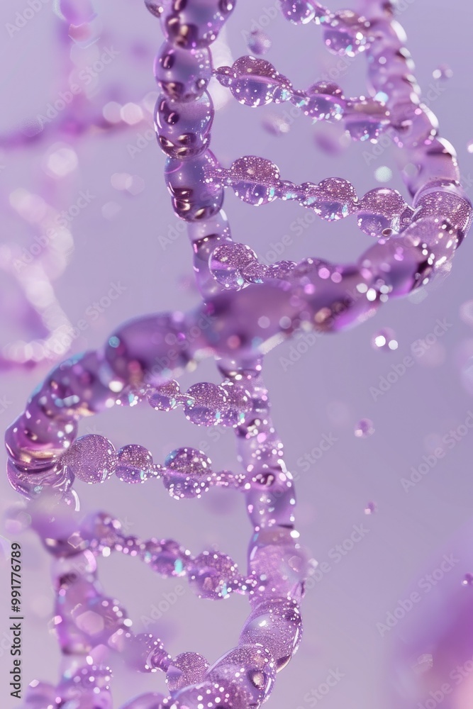 A strand of purple beads in focus A strand of purple beads in focus
