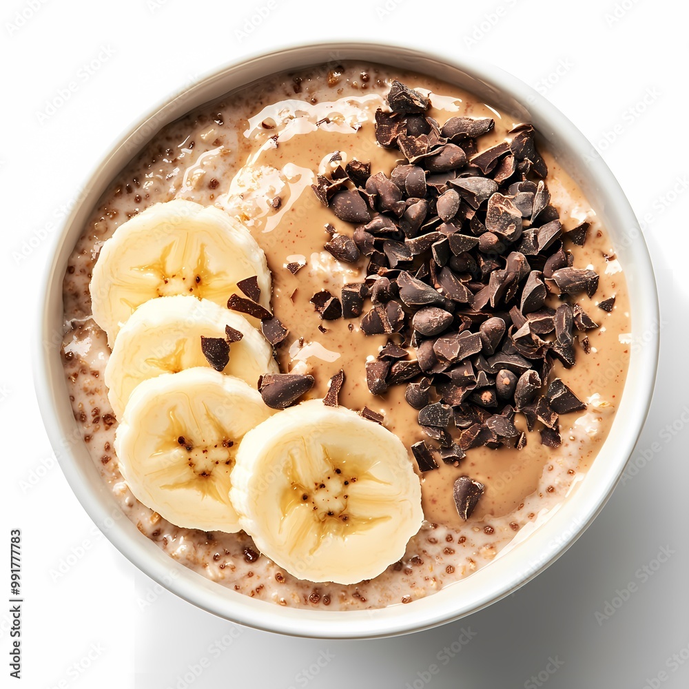 Healthy Overnight Oats with Almond Butter and Banana