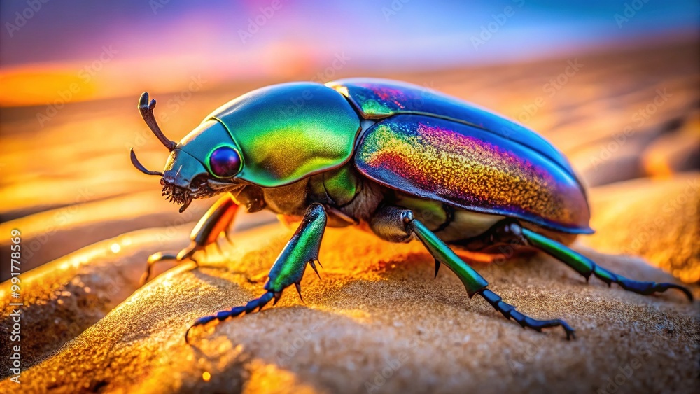 Majestic Khepri Beetle on Sand, Symbolizing Renewal and Transformation in Ancient Egyptian Culture Majestic Khepri Beetle on Sand, Symbolizing Renewal and Transformation in Ancient Egyptian Culture
