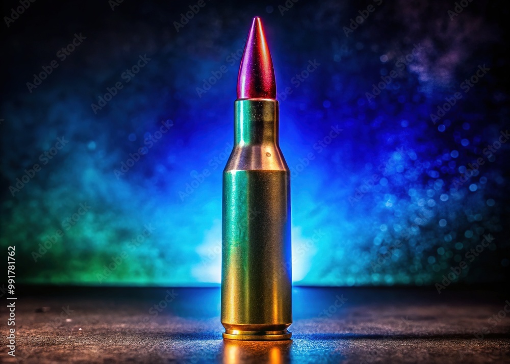 Powerful 50 BMG Cartridge on Display with a Rugged Background in a Studio Setting for Photography