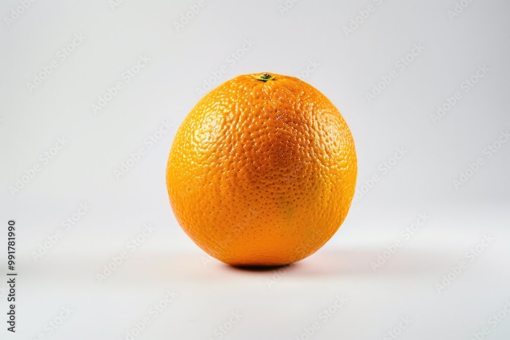 A single orange sitting on a white surface, perfect for still life or product photography A single orange sitting on a white surface, perfect for still life or product photography